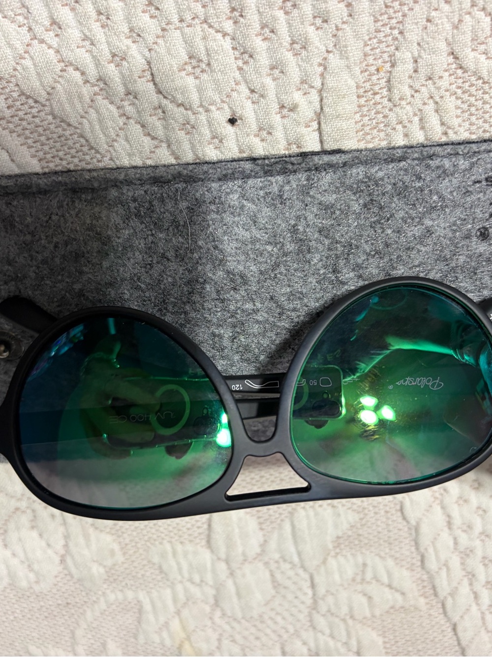 Kids' Polarspex Polarized Sunglasses with Green Mirror Lenses EUC w/ case
